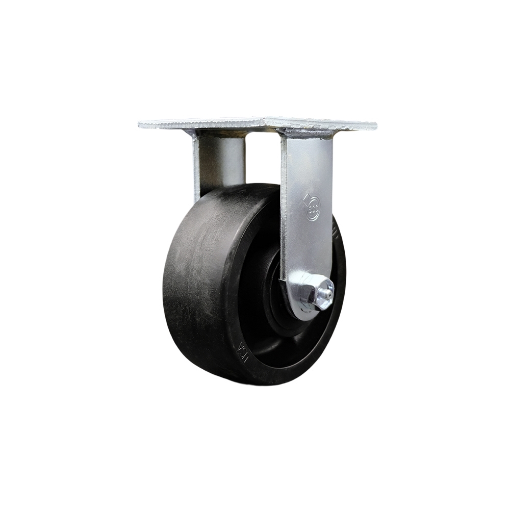SCC-30R520-GFNB Heavy Duty Rigid Top Plate Caster with 5 in. High Temperature Glass Filled Nylon Wheel & Ball Bearings - 1250 lbs Capacity per Caster