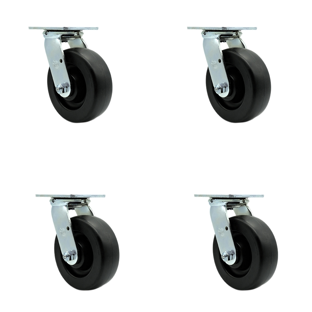 Heavy Duty Swivel Casters - Polyolefin - Set of 4 - 2800 lbs Capacity