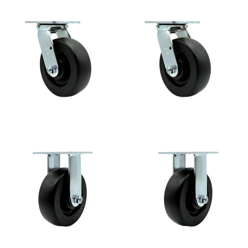SCC-SS30S620-POB-BSL-2-R-2 Stainless Steel Heavy Duty Swivel Caster with 6 in. Polyolefin Wheels & Ball Bearings - 2800 lbs Total Capacity - Set of 4