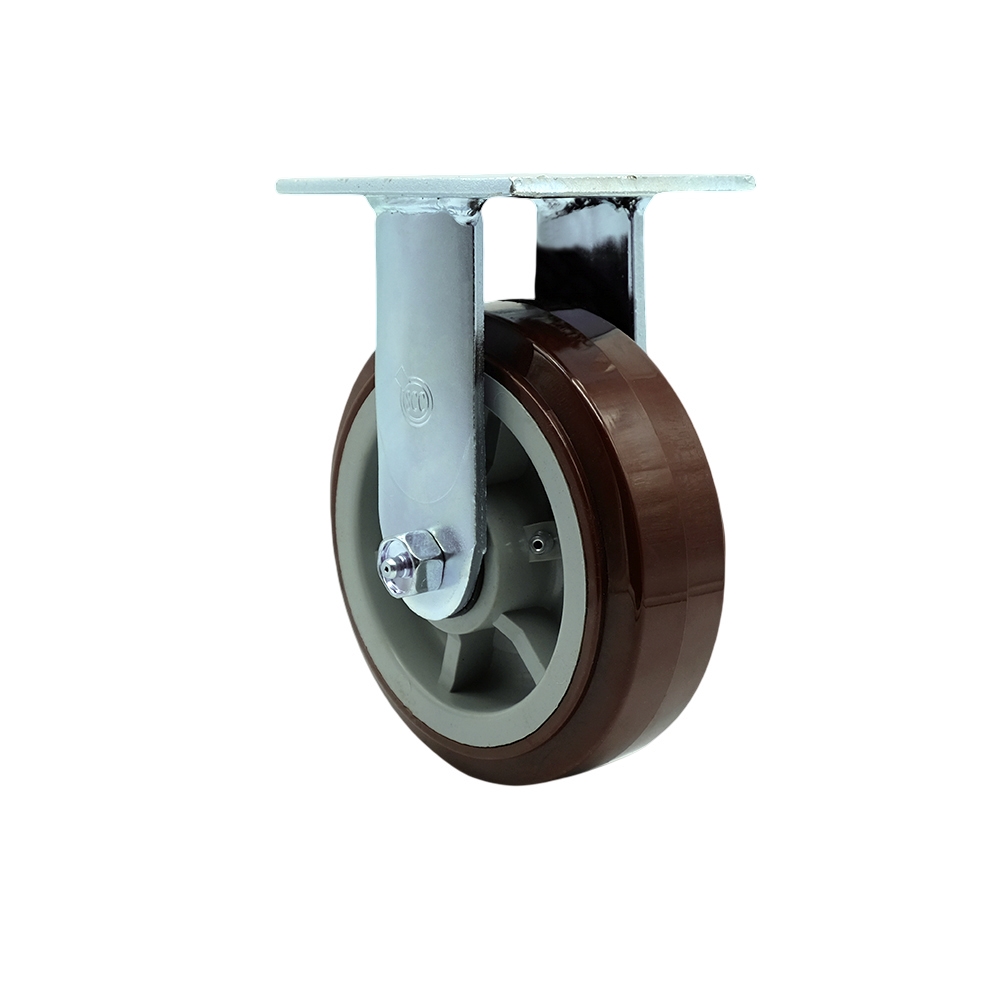 SCC-SS30R620-PPUB Stainless Steel Heavy Duty Rigid Top Plate Caster with 6 in. Polyurethane Wheel & Ball Bearings - 900 lbs Capacity per Caster