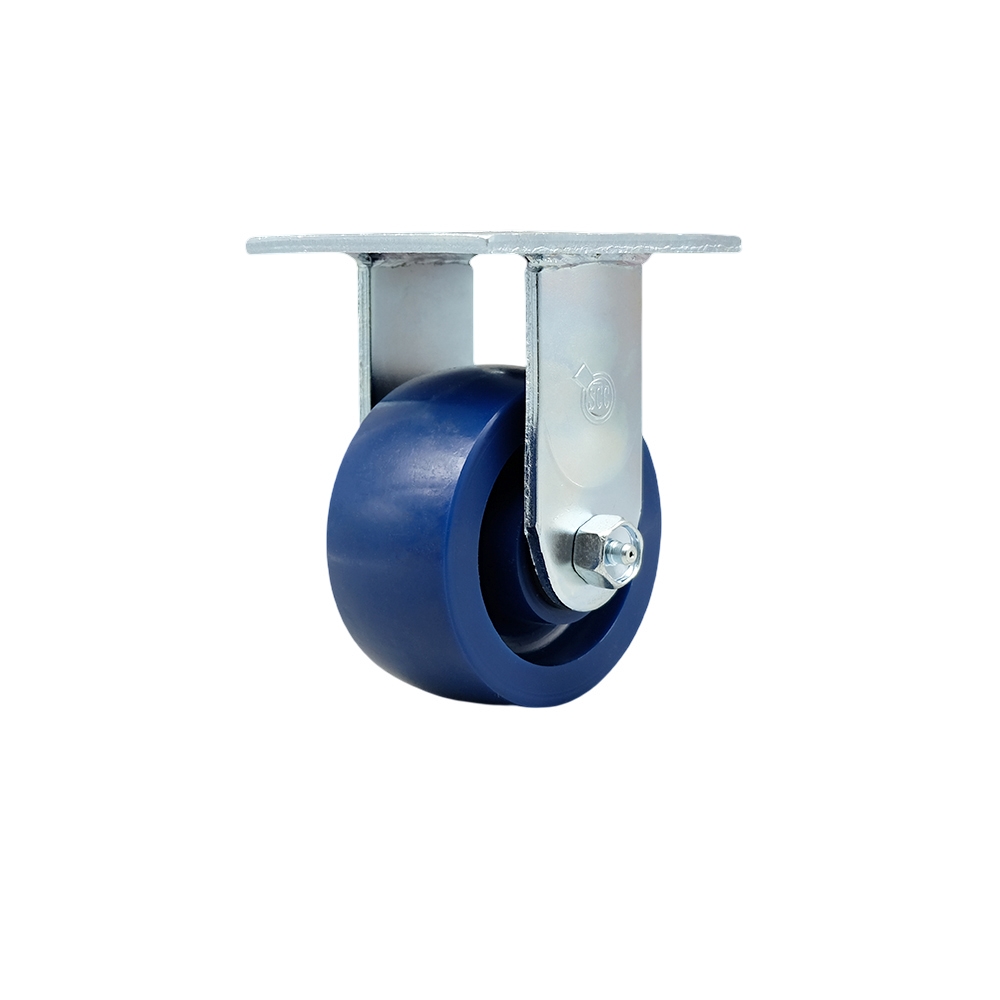 SCC-SS30R420-SPUB Stainless Steel Heavy Duty Rigid Top Plate Caster with 4 in. Solid Polyurethane Wheel & Ball Bearings - 700 lbs Capacity per Caster