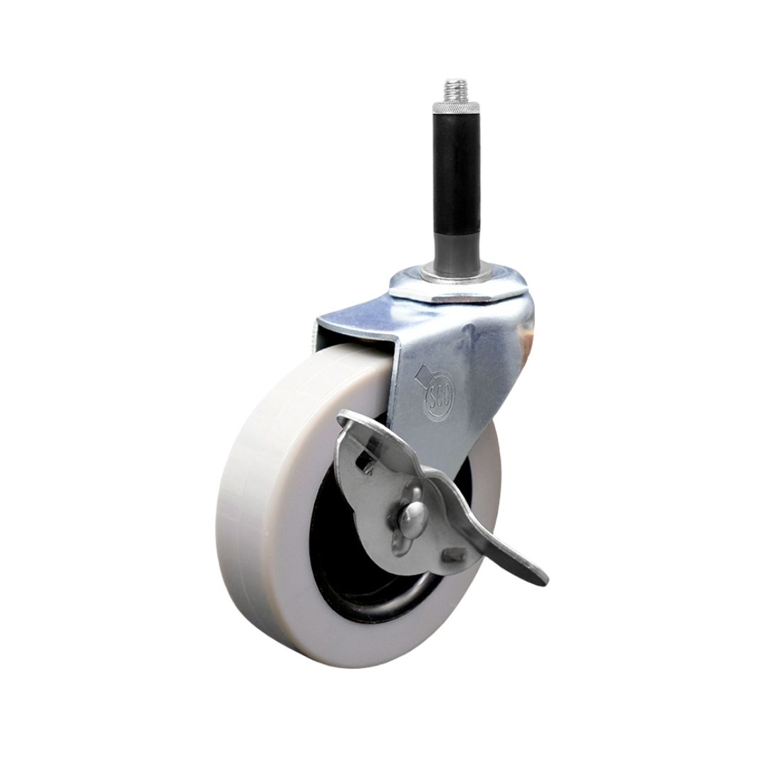 SCC-EX05S310-TPRS-SLB-34 3 in. Swivel Thermoplastic Rubber Caster Wheel & 0.75 in. Expanding Adapter Stem Caster & Brake
