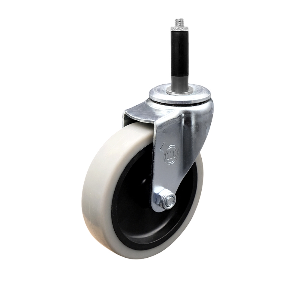 SCC-EX05S410-TPRS-34 4 in. Swivel Thermoplastic Rubber Caster Wheel & 0.75 in. Expanding Adapter Stem Caster