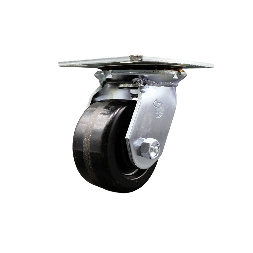 SCC-35S420-PHB Heavy Duty Large Top Plate Phenolic Swivel Caster with Maintenance Free Bearings & 4 x 2 in. Black Wheel - 800 lbs Capacity per Caster
