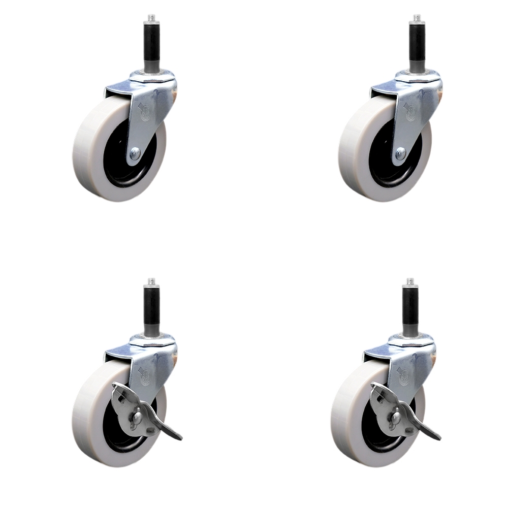 SCC-EX05S310-TPRS-78-2-SLB-2 3 in. Swivel Thermoplastic Rubber Casters, 0.875 in. Expanding Adapter Stem Casters - Set of 4