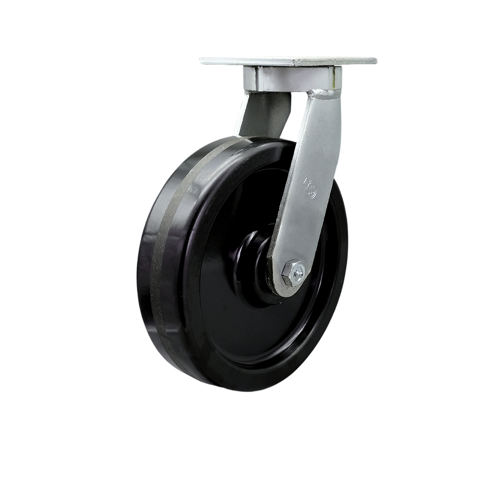 10 in. Swivel Top Plate Extra Heavy Duty Caster with Phenolic Wheel - Heavy Duty Caster Wheel - Industrial Caster - 3000 lbs Capacity per Caster