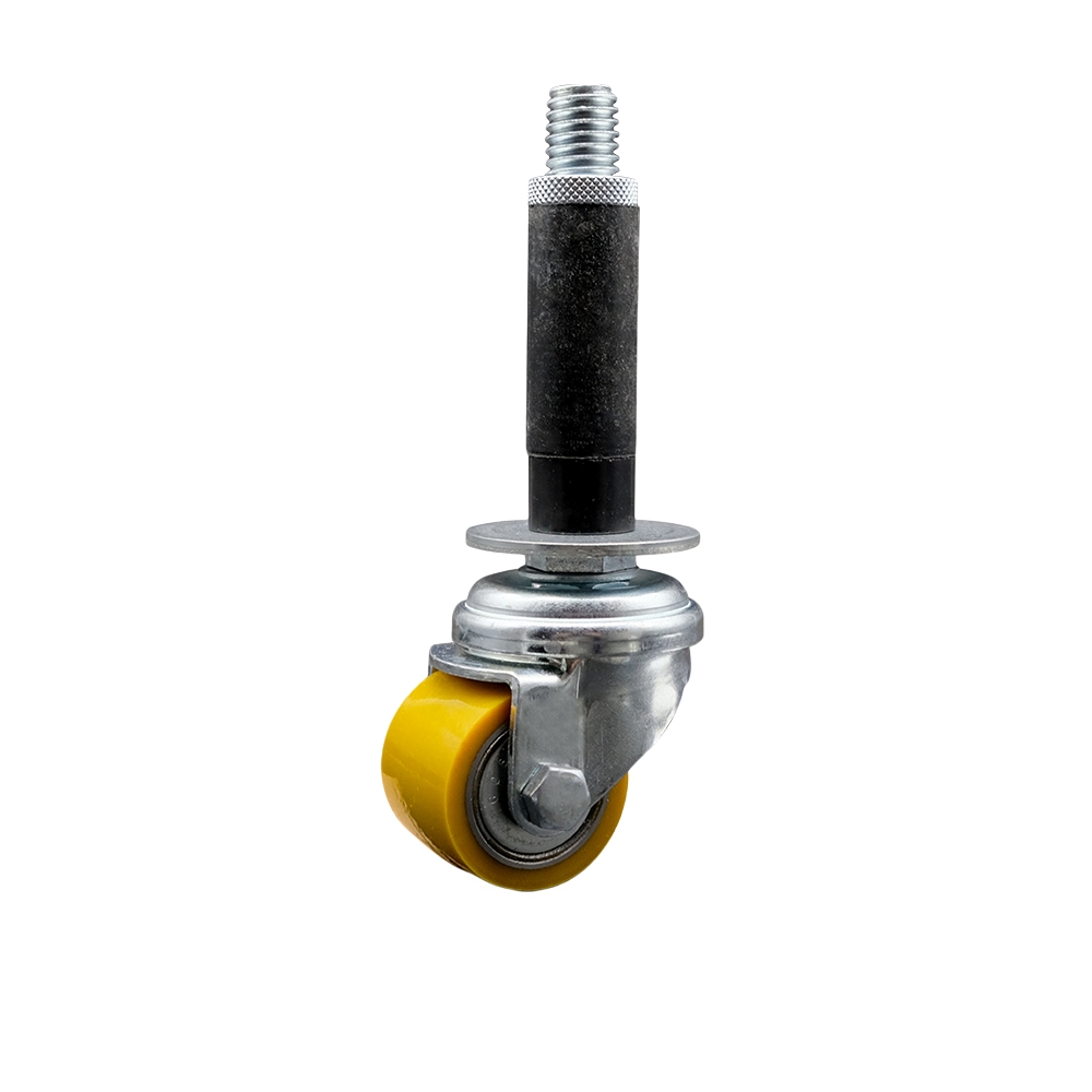 SCC-EX04S13810-PUB-34 Low Profile Polyurethane Swivel Expanding Adapter Stem Caster with 35 x 27 mm Yellow Wheel & 0.75 in. Stem