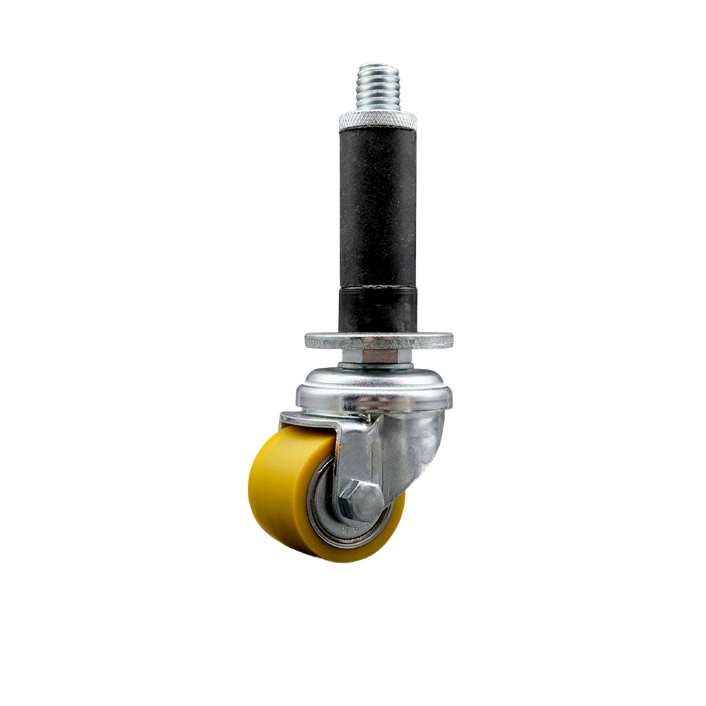 SCC-EX04S13810-PUB-78 Low Profile Polyurethane Swivel Expanding Adapter Stem Caster with 35 x 27 mm Yellow Wheel & 0.87 in. Stem