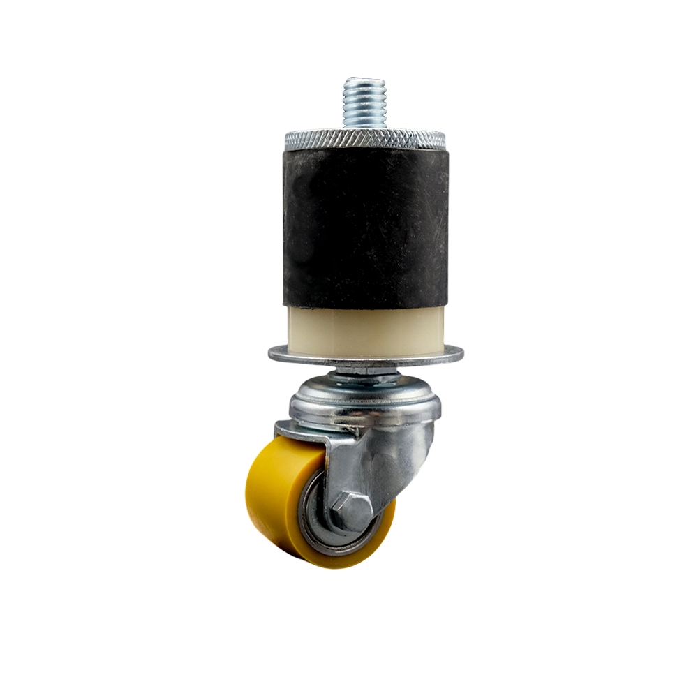 SCC-EX04S13810-PUB-158 Low Profile Polyurethane Swivel Expanding Adapter Stem Caster with 35 x 27 mm Yellow Wheel & 1.63 in. Stem