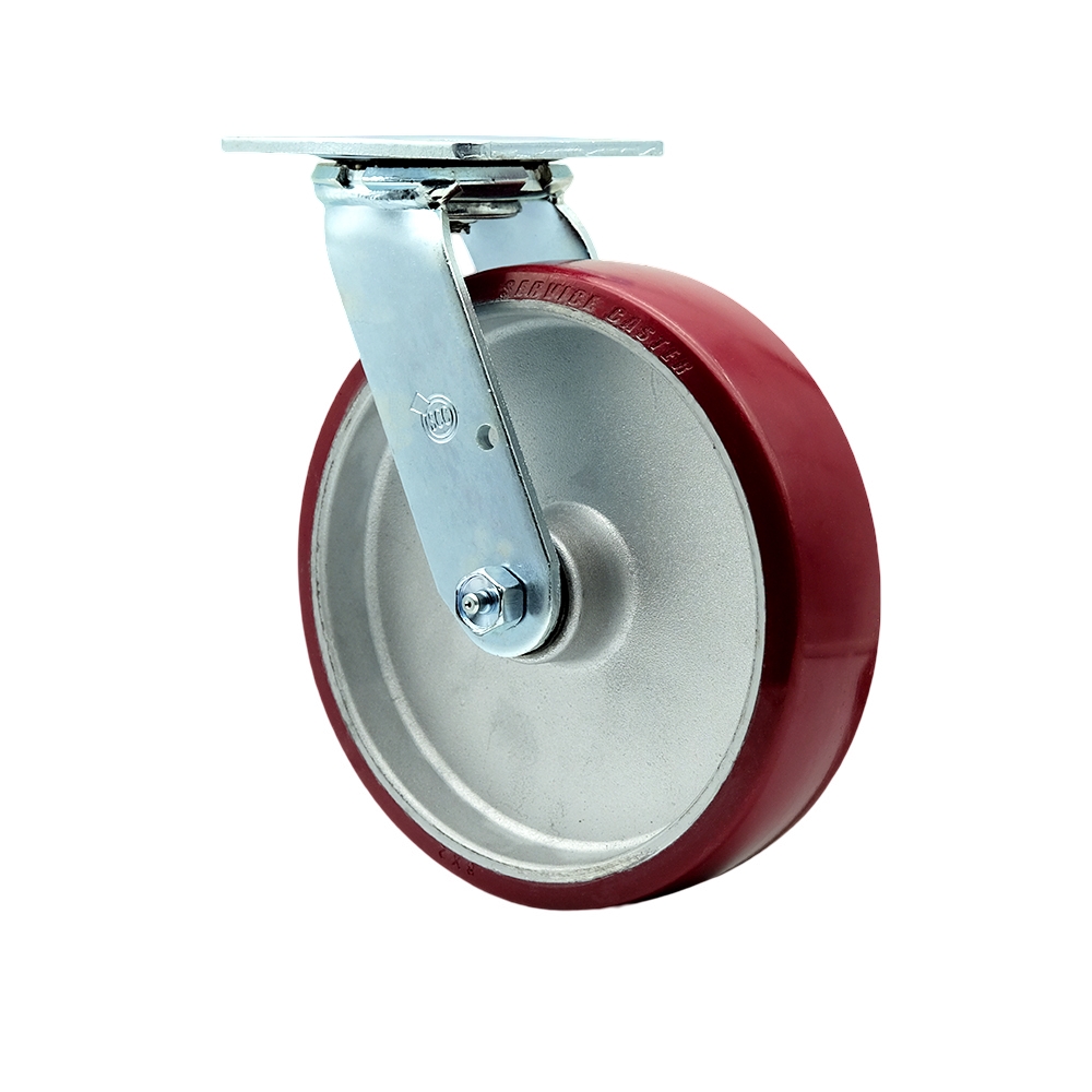 SCC-30CS820-PAR Polyurethane on Aluminum Swivel Top Plate Heavy Duty Caster with 8 in. Wheel - 1250 lbs Capacity per Caster