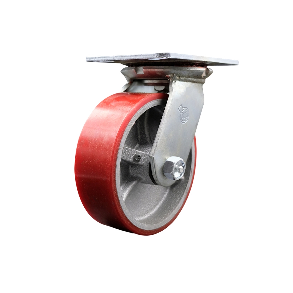 Heavy Duty Polyurethane Swivel Caster - Red - 6 x 2 in. - 1200 lbs Capacity