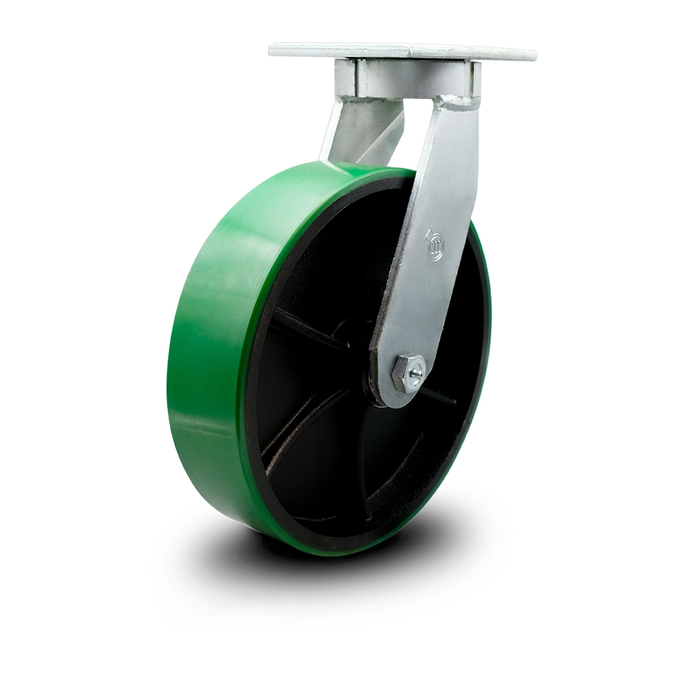 Heavy Duty Swivel Caster - Green - 10 in. - Bolt Lock - 3000 lbs Capacity