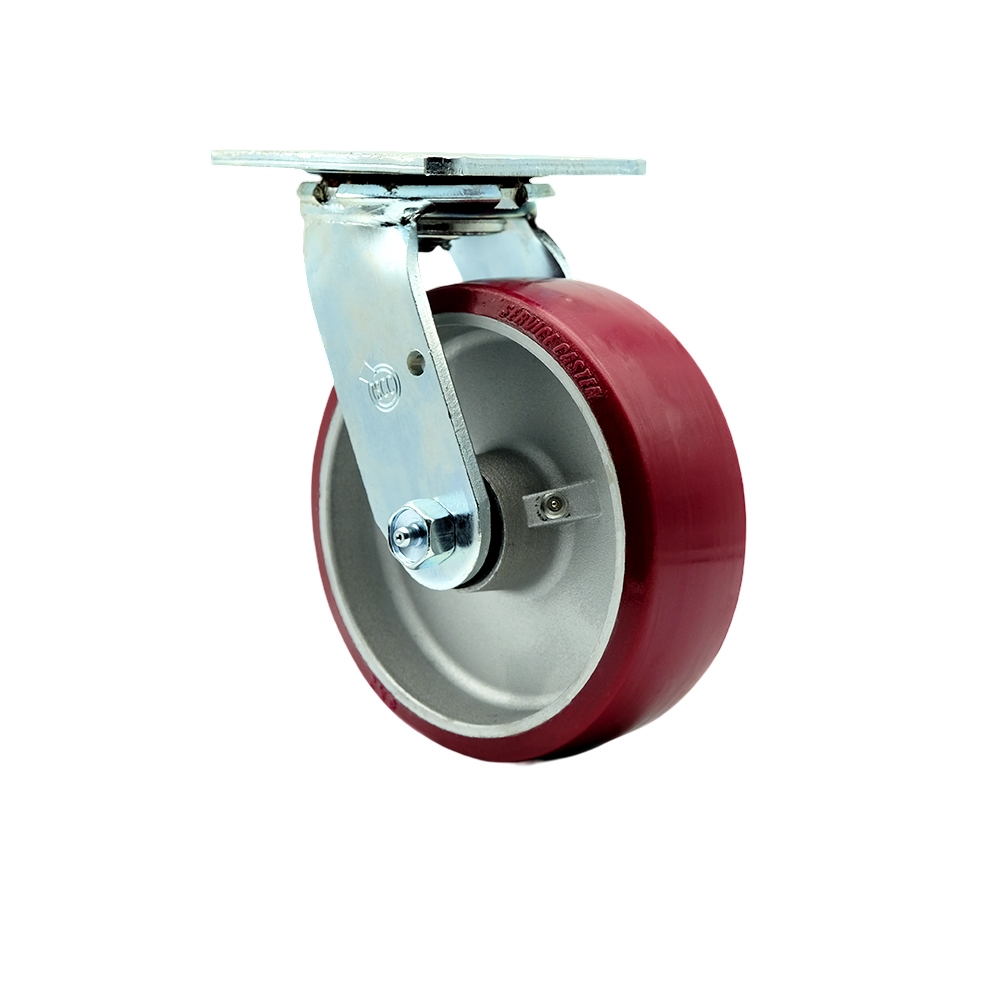 SCC-30CS620-PAR Polyurethane on Aluminum Swivel Top Plate Heavy Duty Caster with 6 in. Wheel - 1200 lbs Capacity per Caster