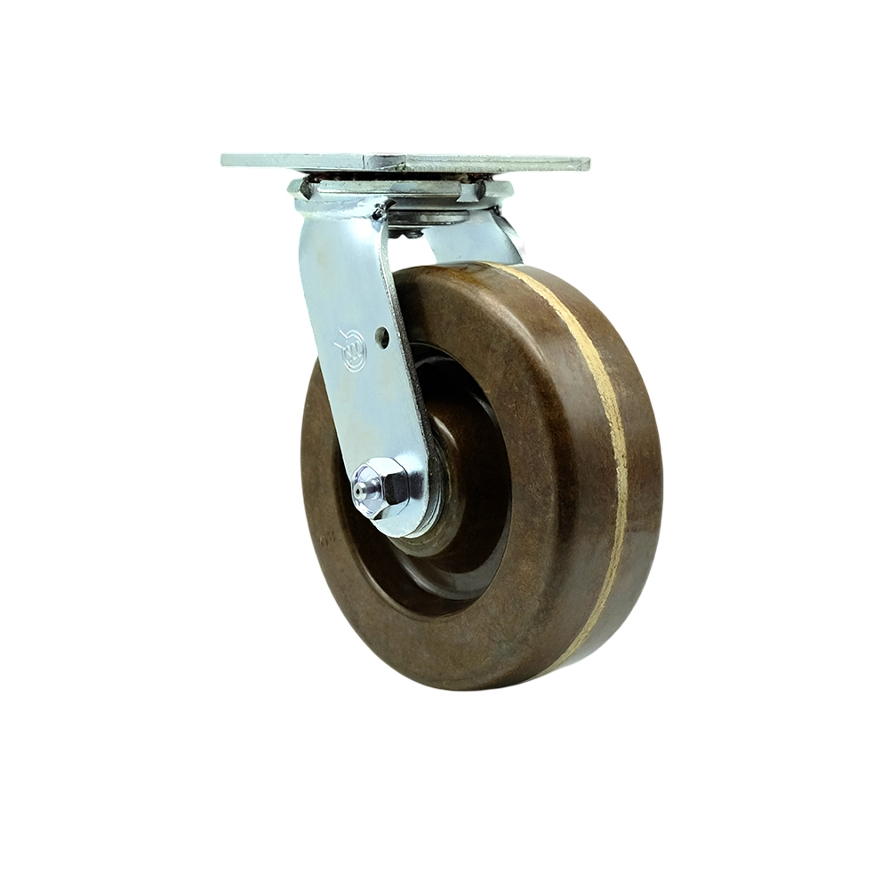 SCC-30CS620-PHRHT High Temperature Phenolic Swivel Top Plate Heavy Duty Caster with 6 in. Wheel - 1200 lbs Capacity per Caster