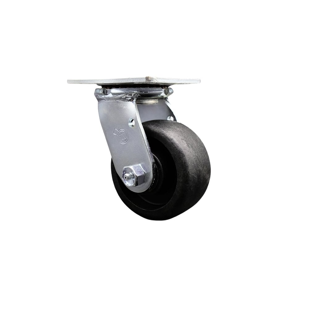 SCC-SS30S420-GFNR Stainless Steel Glass Filled Nylon Swivel Top Plate Heavy Duty Caster with 4 in. Wheel - 1200 lbs Capacity per Caster