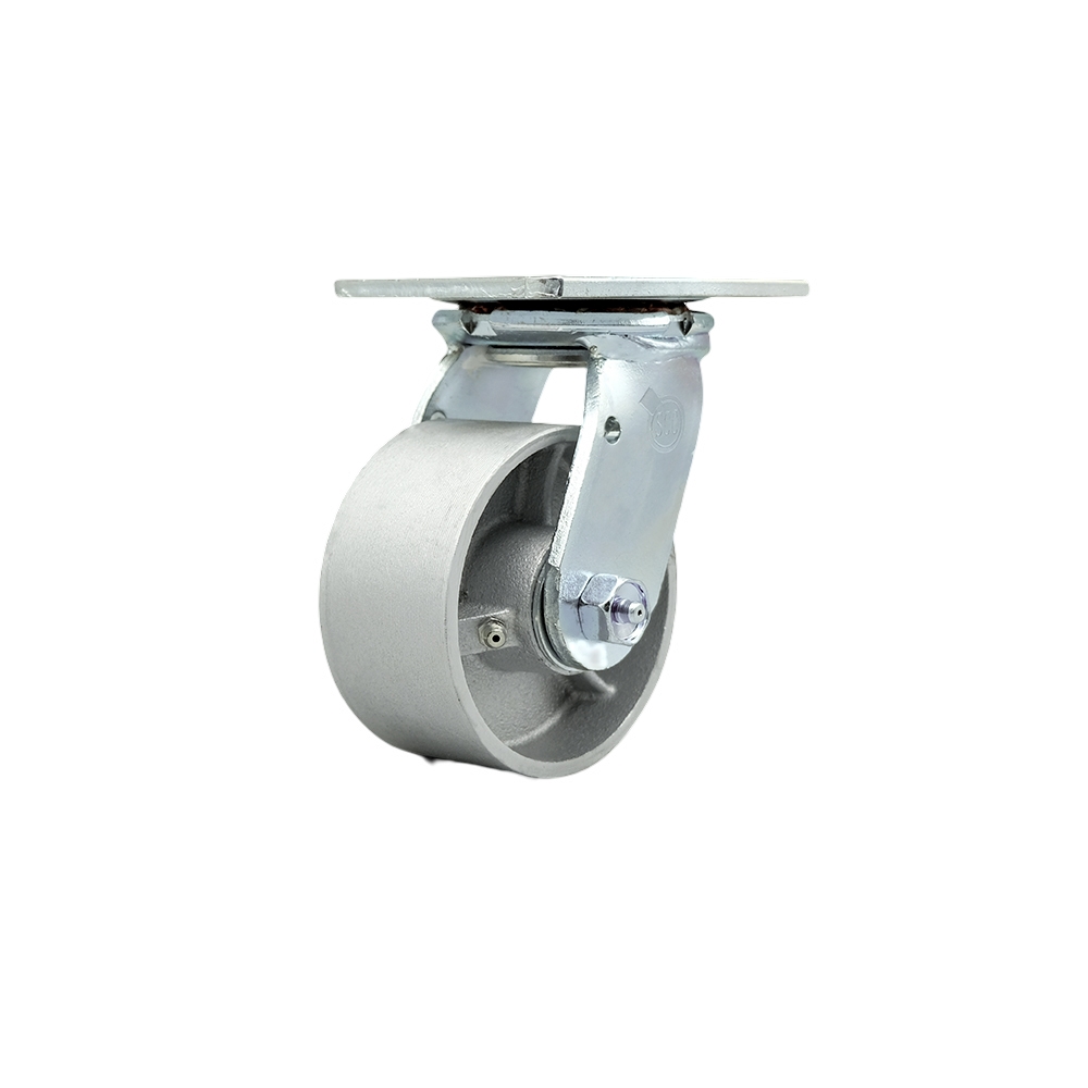 SCC-30CS420-SSR Semi Steel Cast Iron Swivel Top Plate Heavy Duty Caster with 4 in. Wheel - 1000 lbs Capacity per Caster