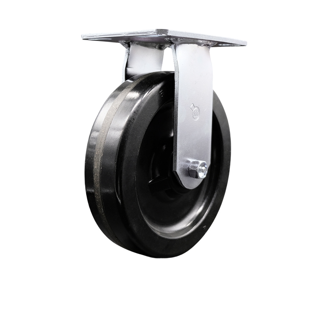 SCC-35R820-PHR Heavy Duty Large Top Plate Phenolic Swivel Caster with 8 x 2 in. Black Wheel - 1250 lbs Capacity per Caster
