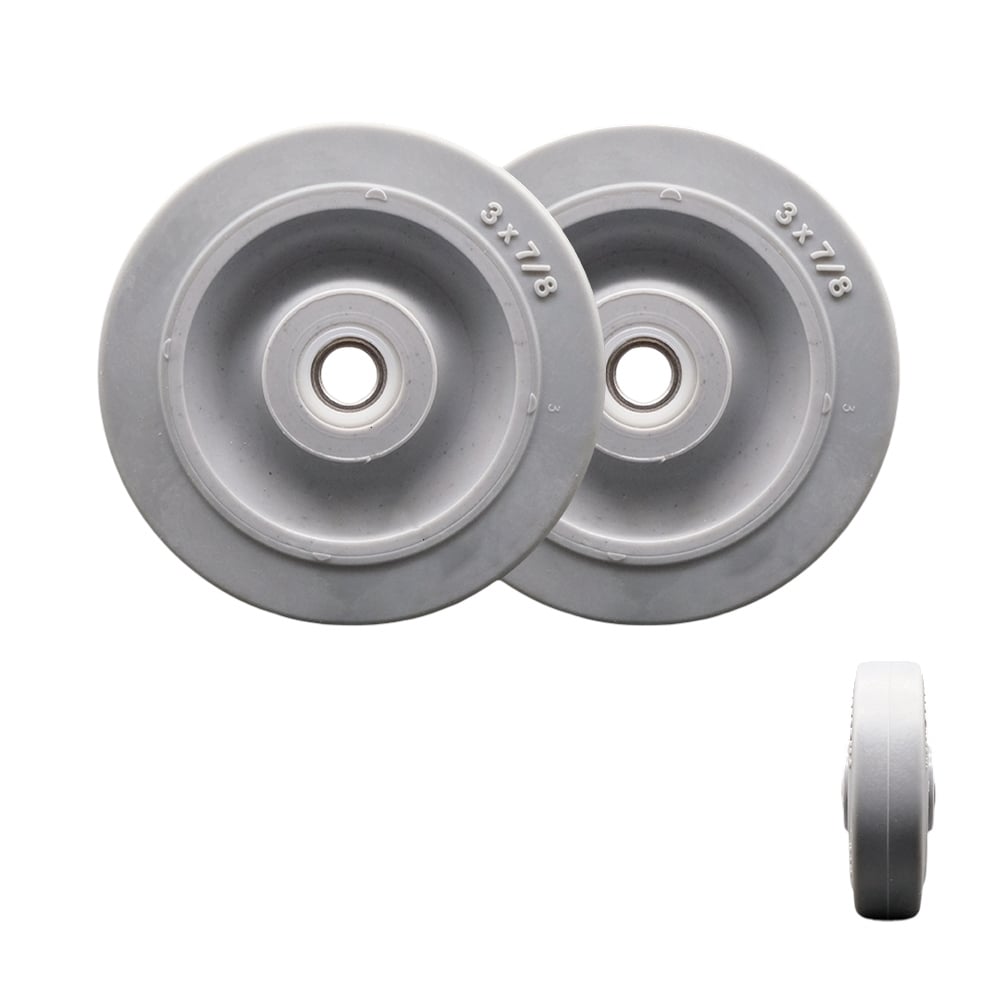 Nobles & Tennant Scrubber Guide Bumper Wheel, Replacement 3 x 0.87 in. Thermoplastic Rubber Tread Wheel - 250 lbs Total Capacity - Set of 2