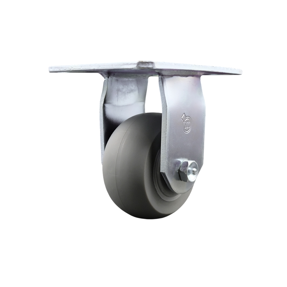 SCC-35R420-TPRRD Heavy Duty Large Top Plate Thermoplastic Rubber Donut Tread Swivel Caster with 4 x 2 in. Gray Wheel - 300 lbs Capacity per Caster