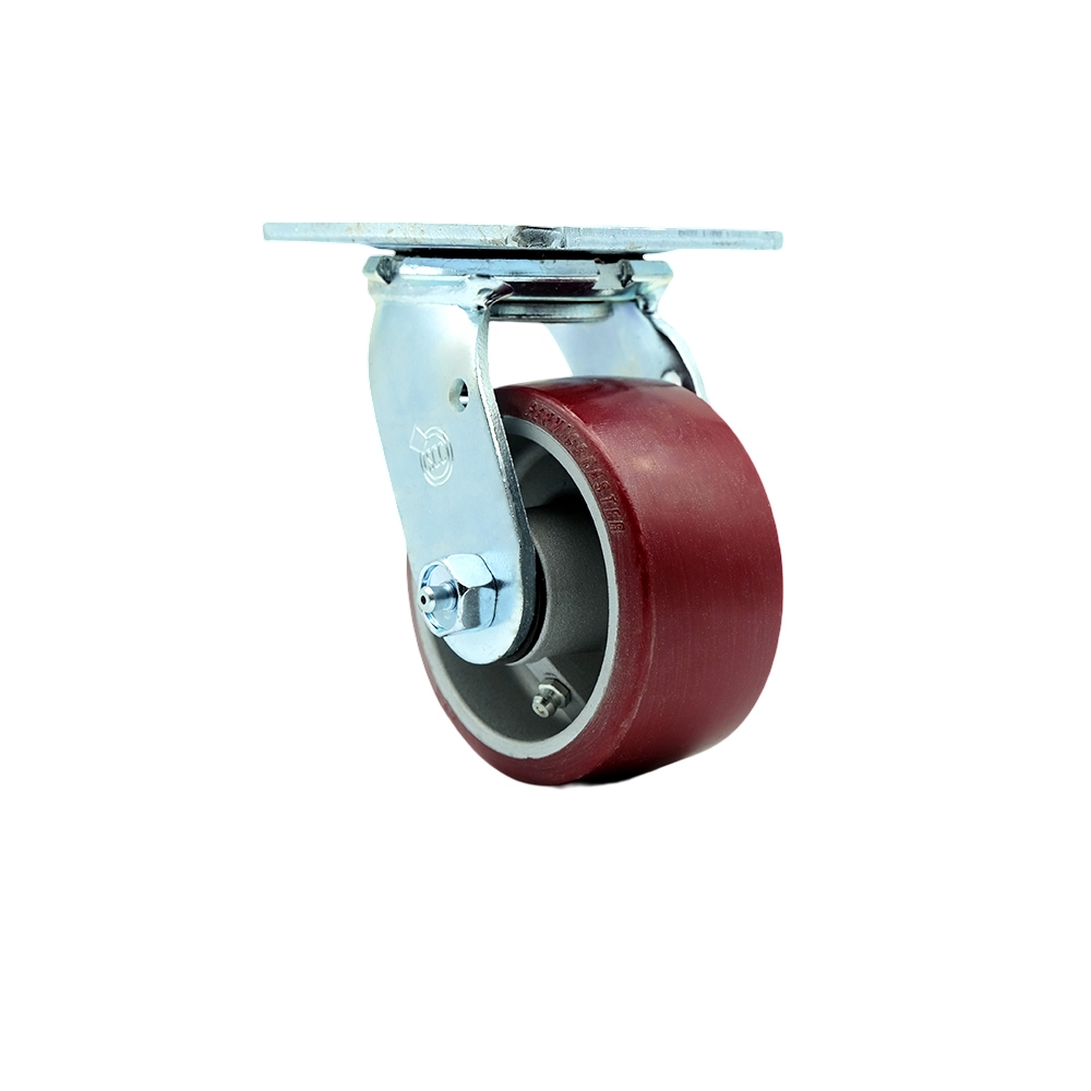 SCC-30CS420-PAR Polyurethane on Aluminum Swivel Top Plate Heavy Duty Caster with 4 in. Wheel - 700 lbs Capacity per Caster