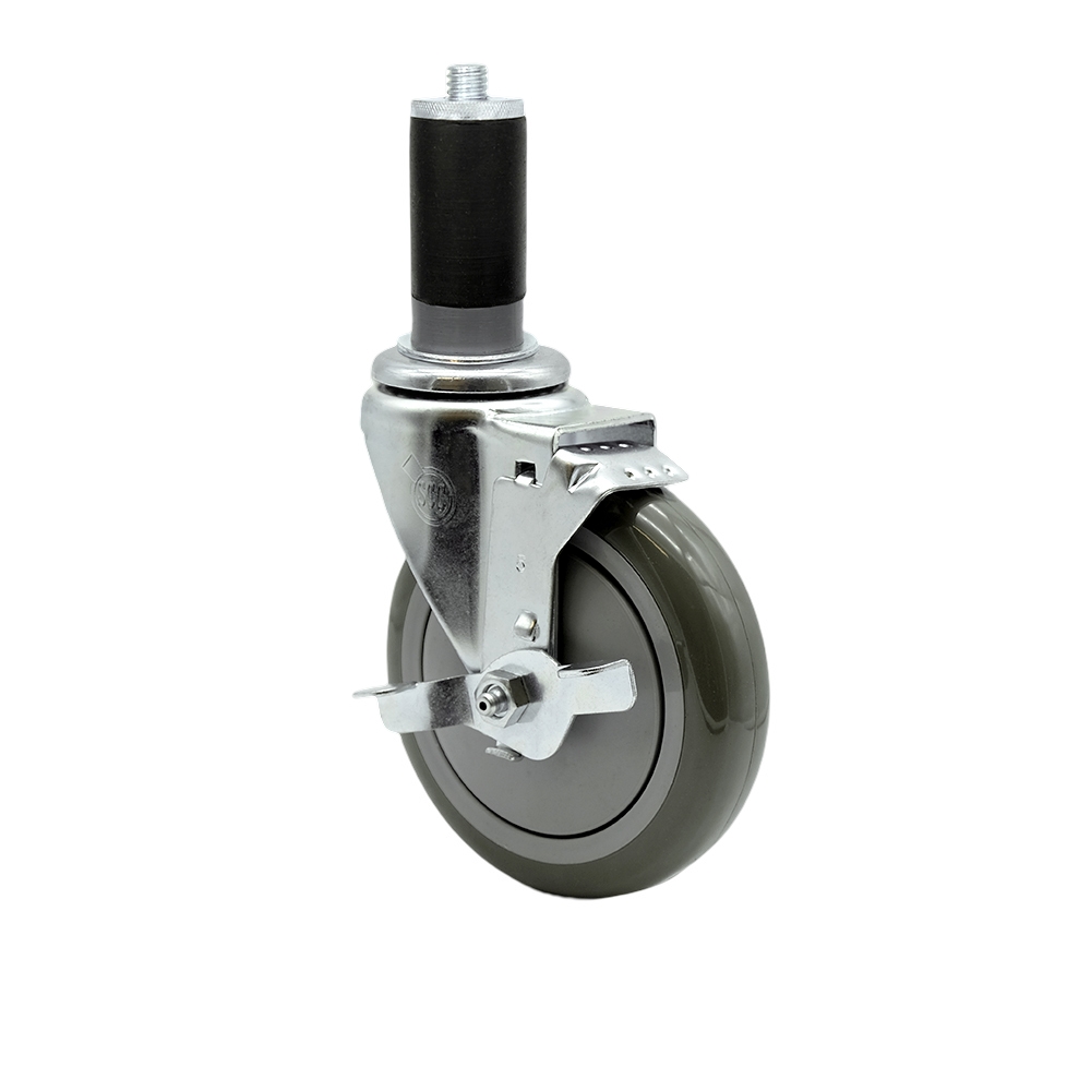 REG-SCC-EX20S514-PPUB-TLB-112 Regency Work Table & Equipment Stand Replacement Locking Caster - 5 in. Gray Polyurethane Wheel