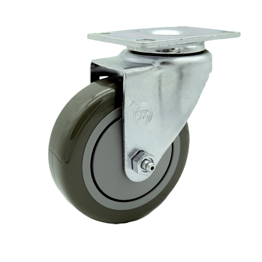 REG-SCC-20S414-PPUB-TP2 Regency 600CSW415 U-Boat Utility Cart Replacement Caster - 4 in. Gray Polyurethane Wheel