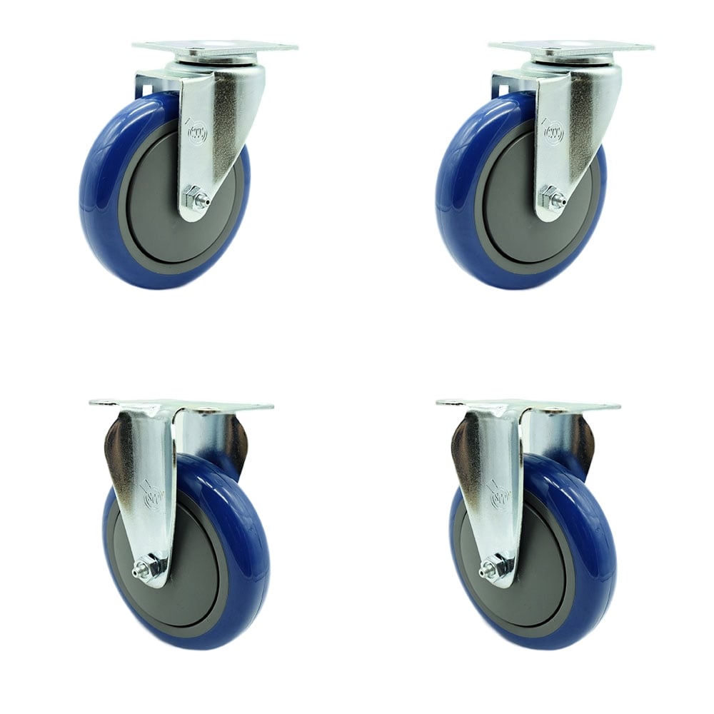 Cambro 60006 60008 Ultra Pan Carriers, Dish Dollies - Service Cart, Cambars & Utility Truck Replacement Caster Set - Set of 4 -  Service Caster, CAM-SCC-20S514-PPUB-BLUE-2-R514-2
