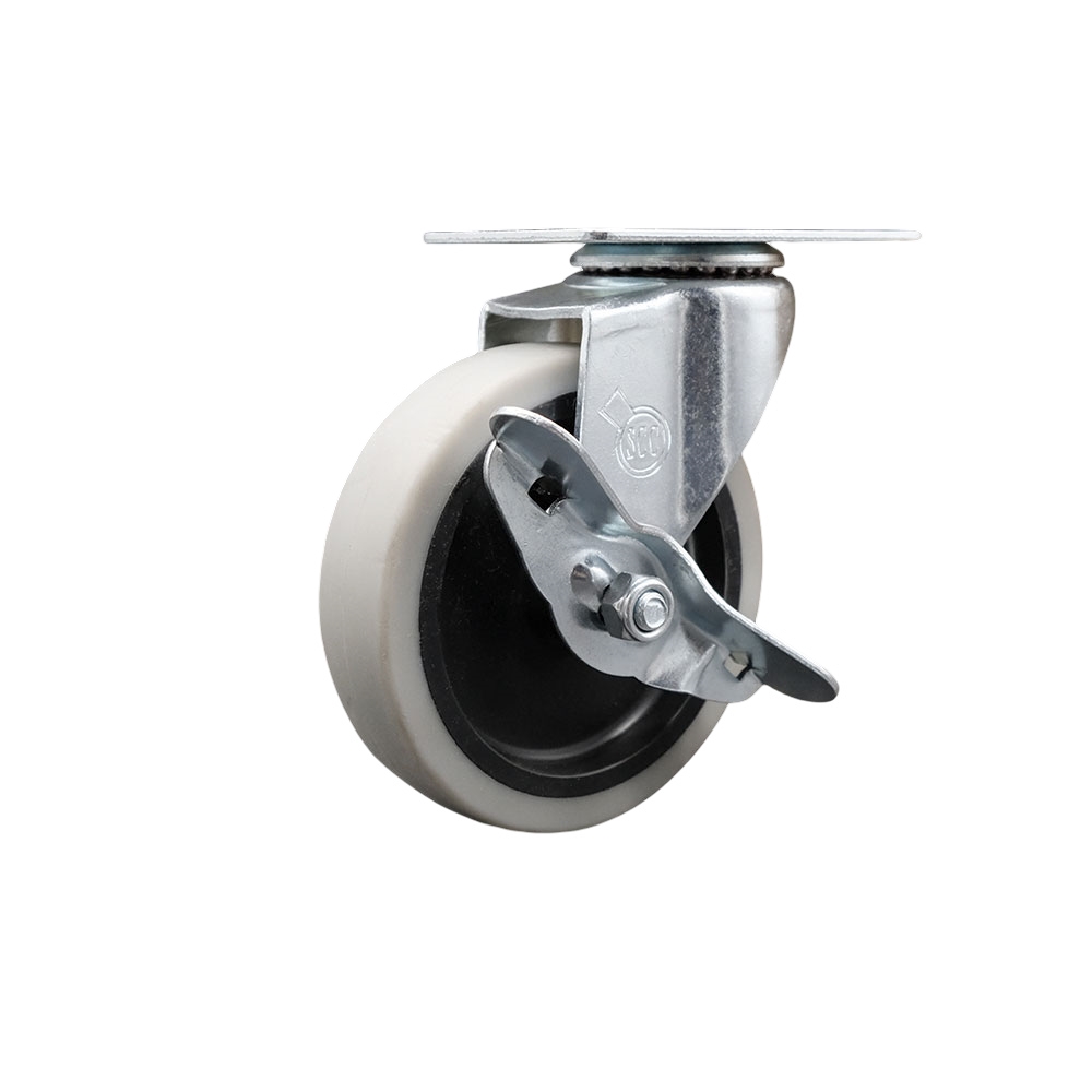 RUB-SCC-05S410-TPRS-SLB Rubbermaid Mobile Work Center 7734-88 Replacement Swivel Caster with Brake - Fits Rubbermaid Mobile Work Center 7734-88