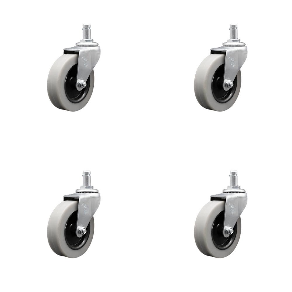Rubbermaid Audio Visual Cart Replacement Swivel Caster Kit - Fits Rubbermaid Audio-Visual Cart FG9T2800BLA & FG9T2900BLA