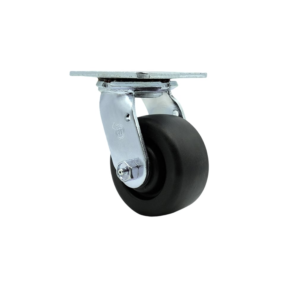 SCC-SS30S420-POR Stainless Steel Polyolefin Swivel Top Plate Heavy Duty Caster with 4 in. Wheel - 500 lbs Capacity per Caster