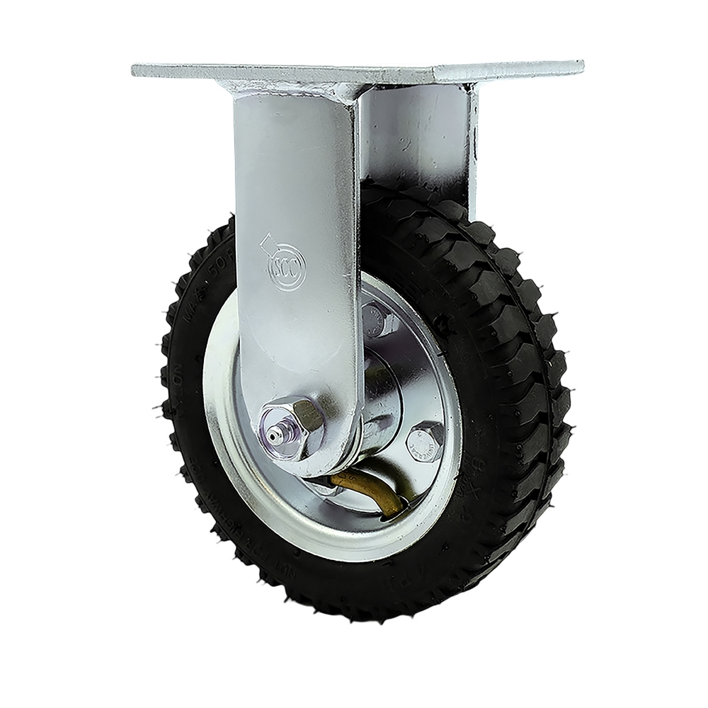 SCC-100R150-PNB 6 in. Rigid Pneumatic Caster Black Rubber Wheel Heavy Duty Caster