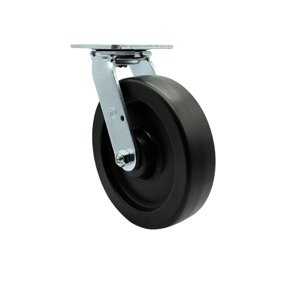 SCC-SS30S820-POR Stainless Steel Polyolefin Swivel Top Plate Heavy Duty Caster with 8 in. Wheel - 900 lbs Capacity per Caster