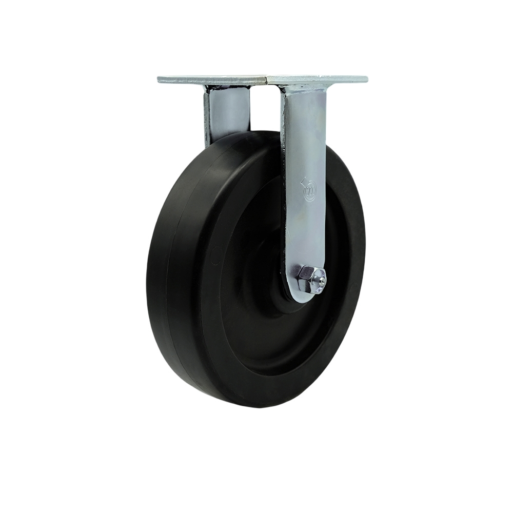 SCC-SS30R820-POR Stainless Steel Polyolefin Rigid Top Plate Heavy Duty Caster with 8 in. Wheel - 900 lbs Capacity per Caster