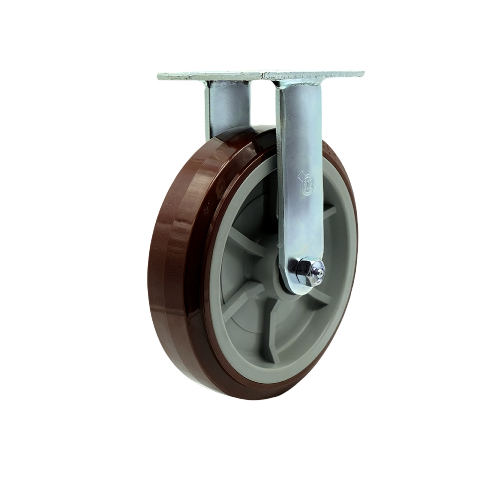 SCC-SS30R820-PPUR Stainless Steel Polyurethane Rigid Top Plate Heavy Duty Caster with 8 in. Wheel - 1000 lbs Capacity per Caster