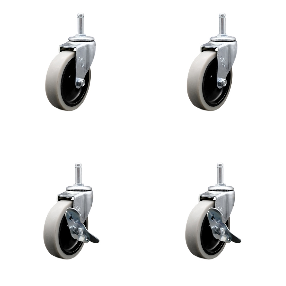 CHO-SCC-GR05S410-TPRS-716138-2-SLB-2 Choice Bussing Utility Cart Caster Set - Replacement Caster Set - Set of 4