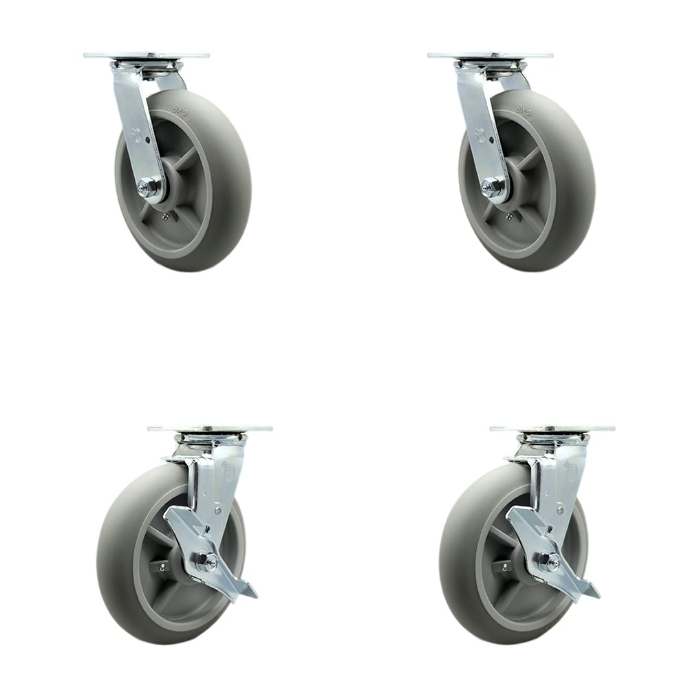 LAV-SCC-30CS820-TPRRD-2-TLB-2 Lavex Lodging Housekeeping Cart Caster Set - Replacement Caster Set - Set of 4