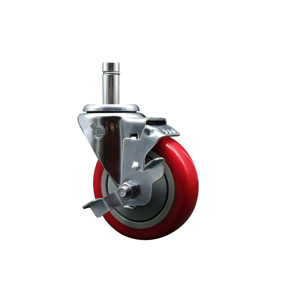 460UCRTCSTRB Regency 5 in. Swivel Caster - Fits Regency Models 460UCART1824 460UCART1836 - Light Duty Replacement - Red Polyurethane Wheel