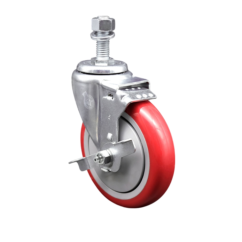 190TA255PBCS Advance Tabco 5 in. Swivel Threaded Stem Caster with Brake - Fits Advance Tabco Models CB-SS-2410 CB-SS-2410M CB-SS-2412