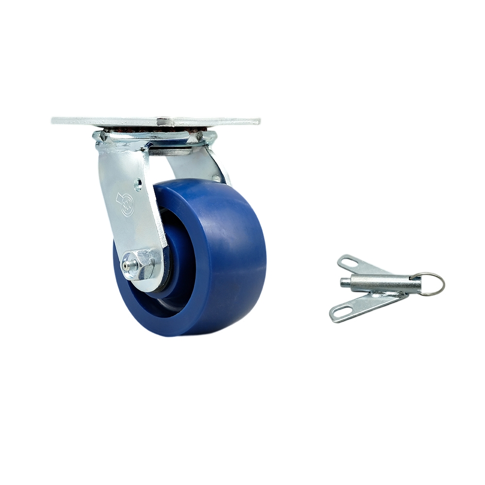 Stainless Steel Solid Polyurethane Swivel Top Plate Heavy Duty Caster with 4 in. Wheel & Bolt on Swivel Lock - 700 lbs Capacity per Caster
