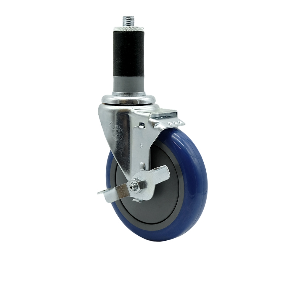 REG-SCC-EX20S514-PPUB-BLUE-TLB-112 Regency Work Table & Equipment Stand Replacement Locking Caster - 5 in. Blue Polyurethane Wheel