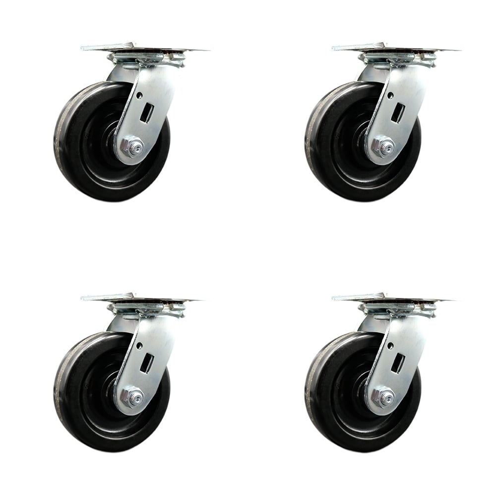 ALB-SCC-30CS515-PHR-4 Albion Industries 16TM05101S Replacement Swivel Caster - 5 in. Black Phenolic Wheels - 600 lbs Capacity per Caster - Set of 4