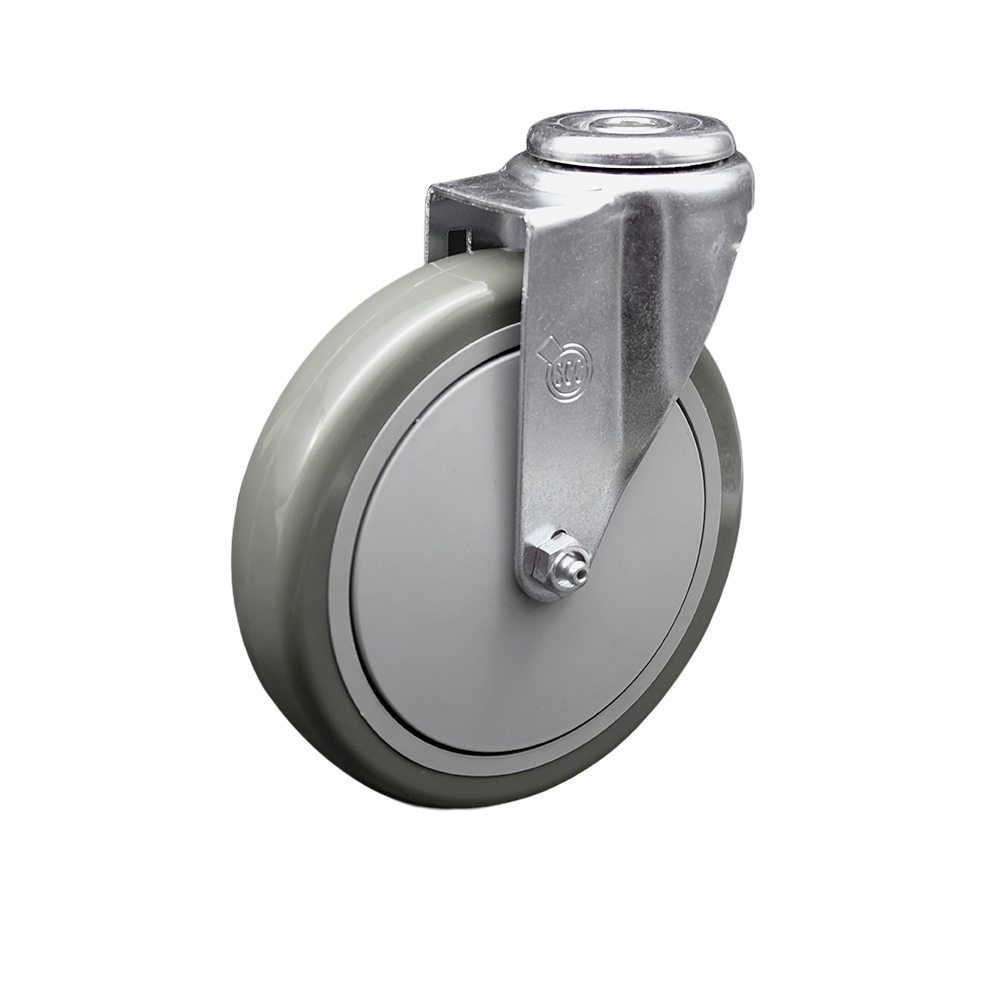 SCC-BH20S614-PPUB Polyurethane Swivel Bolt Hole Caster with 6 x 1.25 in. Gray Wheel