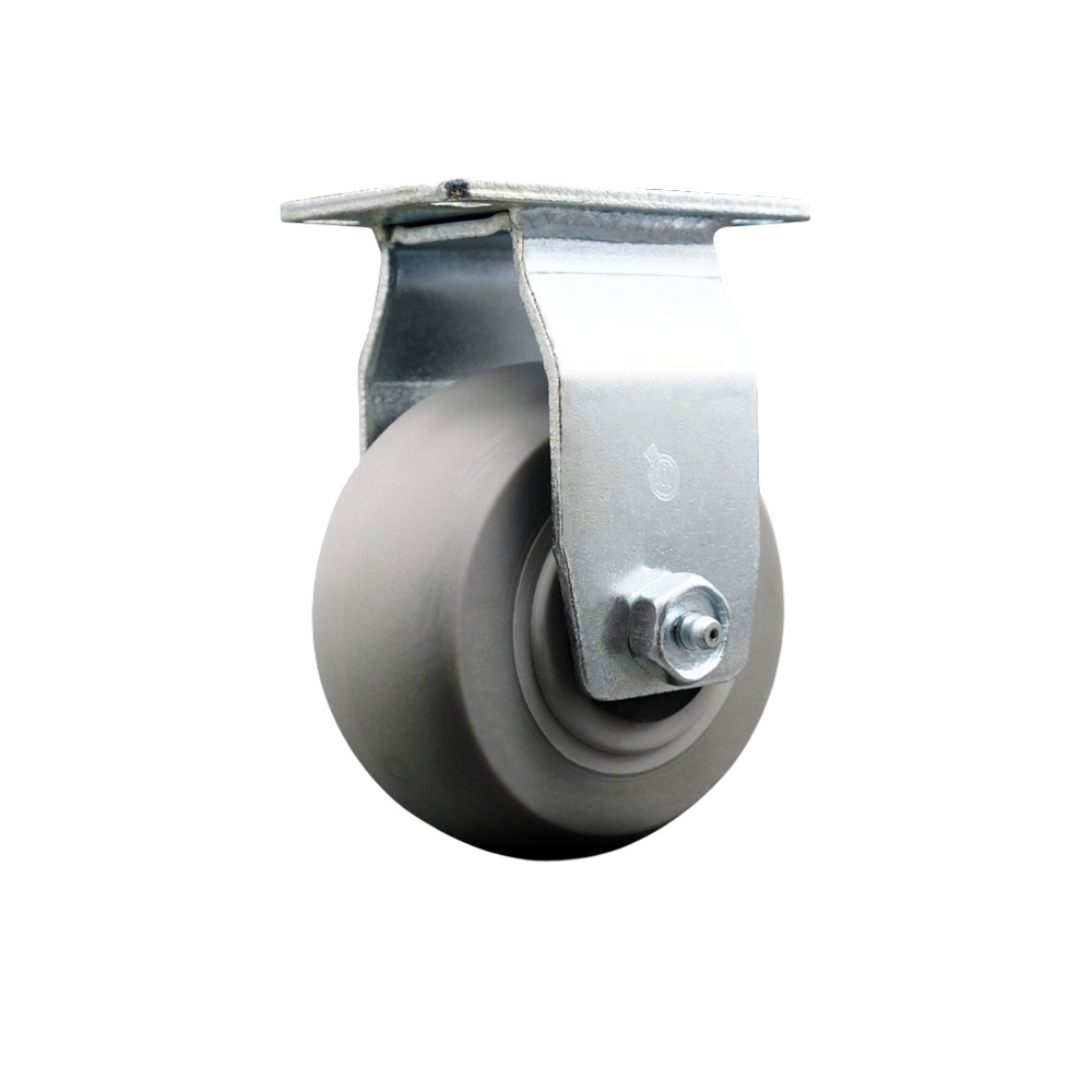 Rigid Top Plate Caster - Gray - 4 x 2 in. - Roller Bearing - 450 lbs Capacity