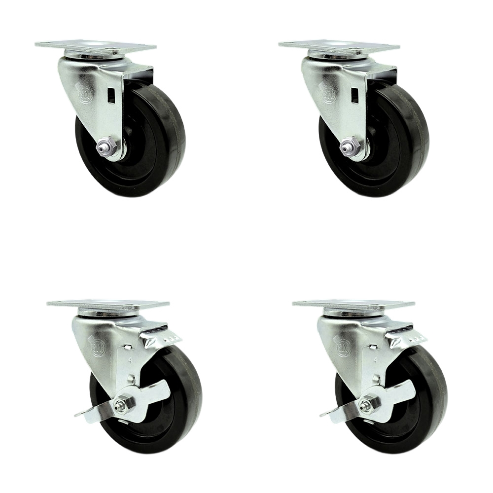 COO-SCC-20S414-PHS-2-TLB-2 351FRYCASTKT Cooking Performance Group 4 in. Swivel Caster Set - Fits Models FFOP40 & FFOP50 - Light Duty Replacement