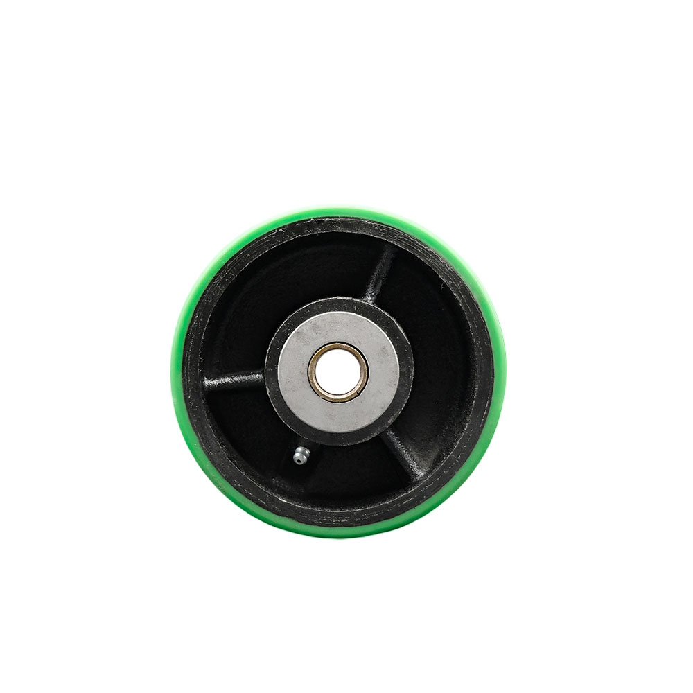 SCC-PUR630-GB 6 x 3 in. Green Polyurethane on Black Semi Steel Cast Iron Wheel with Roller Bearing - 0.75 in. Bore - 2000 lbs Capacity per Wheel