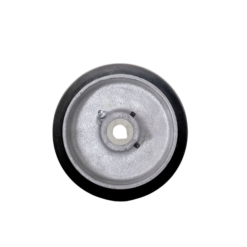 SCC-RSS830-1-KW-2SS 8 x 3 in. Rubber Tread on Cast Iron Keyed Drive Wheel - 1 in. Plain Bore with Two 0.31 in. Set Screws