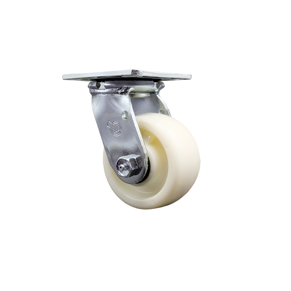 SCC-SS30S420-NYR Stainless Steel Nylon Swivel Top Plate Heavy Duty Caster with 4 in. Wheel - 800 lbs Capacity per Caster