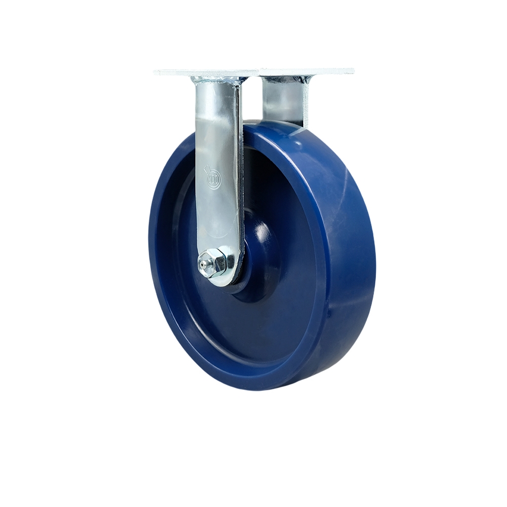 SCC-SS30R820-SPUR Stainless Steel Solid Polyurethane Rigid Top Plate Heavy Duty Caster with 8 in. Wheel - 1200 lbs Capacity per Caster