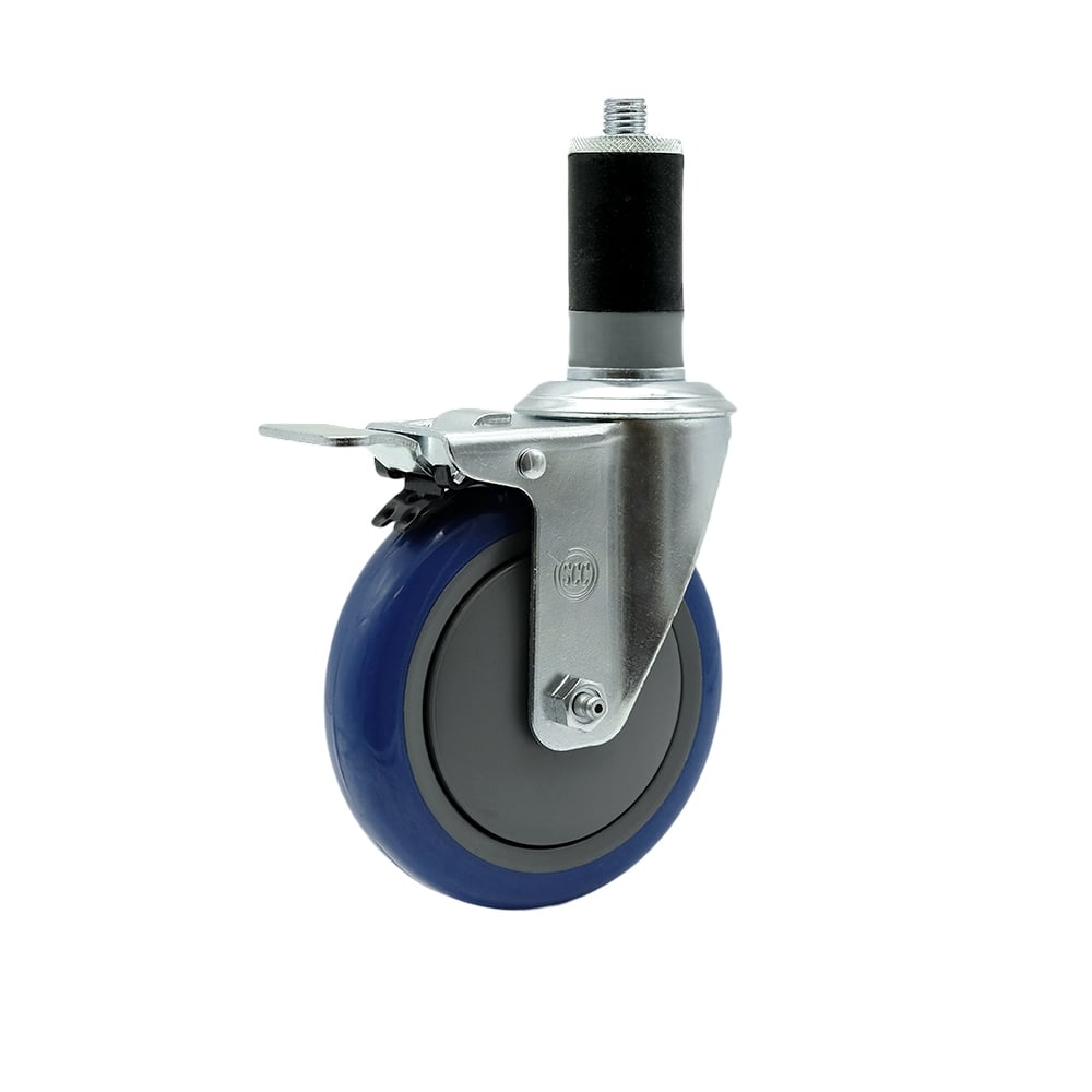 REG-SCC-EXTTL20S514-PPUB-BLUE-112 Regency Work Table & Equipment Stand Replacement Total Locking Caster - 5 in. Blue Polyurethane Wheel