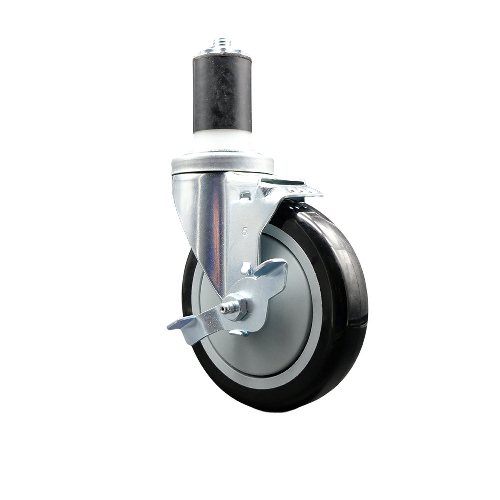 REG-SCC-EX20S514-PPUB-BLK-TLB-112 Regency Work Table & Equipment Stand Replacement Locking Caster - 5 in. Black Polyurethane Wheel